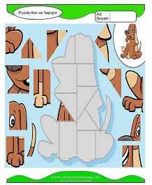 Puzzle Kes Yapıştır Çalışma Sayfaları